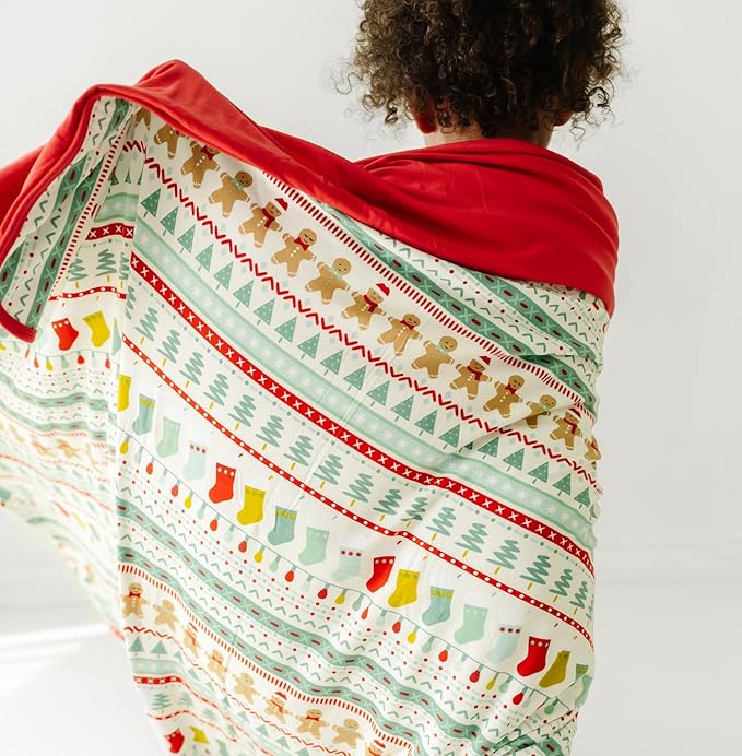 Little Sleepies Christmas Blanket, Soft Viscose from Bamboo Christmas Throw Blanket for Baby Boys & Girls, Lightweight, 50" x 50", Large (Fair Isle)