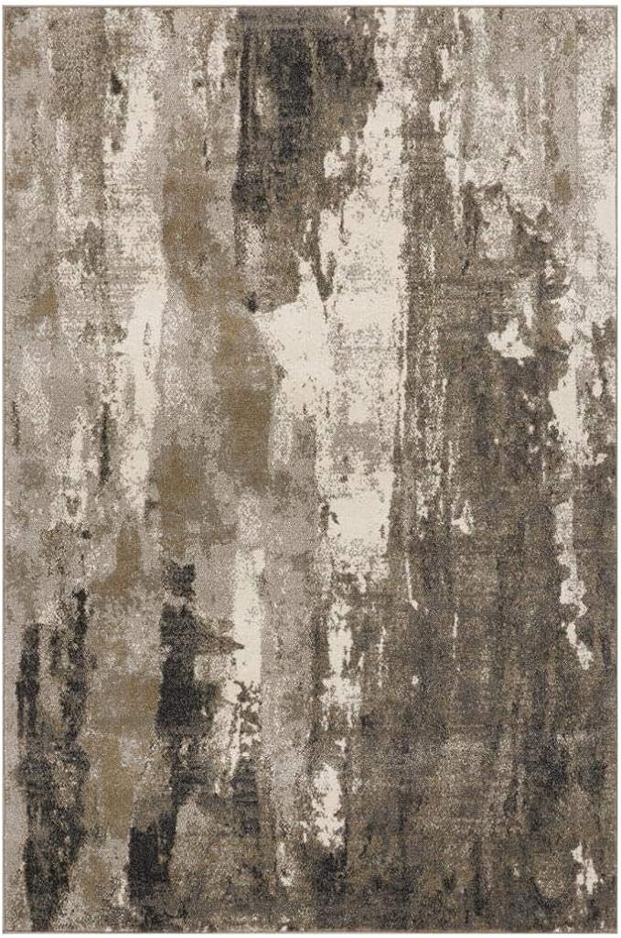 LUXE WEAVERS Lagos Collection Beige 4x5 Abstract Area Rug