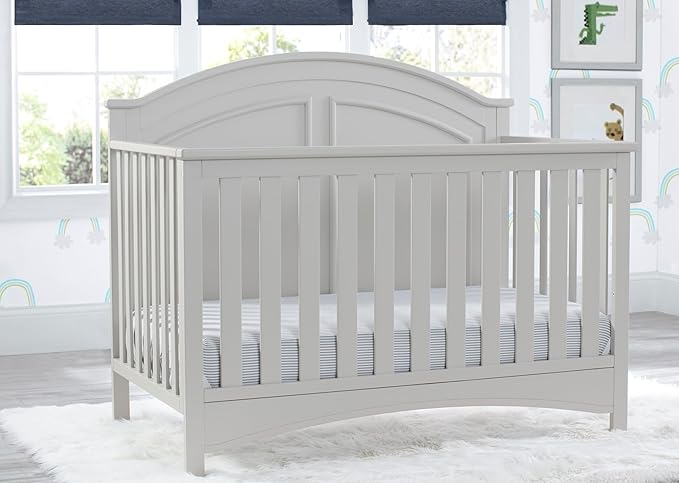 Delta Children Perry 6-in-1 Convertible Crib - Greenguard Gold Certified, Moonstruck Grey