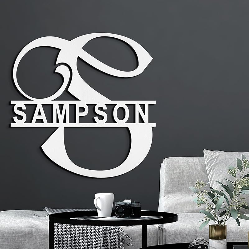 Custom Metal Name Sign Metal Wall Art Split Letter Monogram Family Name Sign Personalized Wedding Gift Fire Pit Sign Outdoor Decor