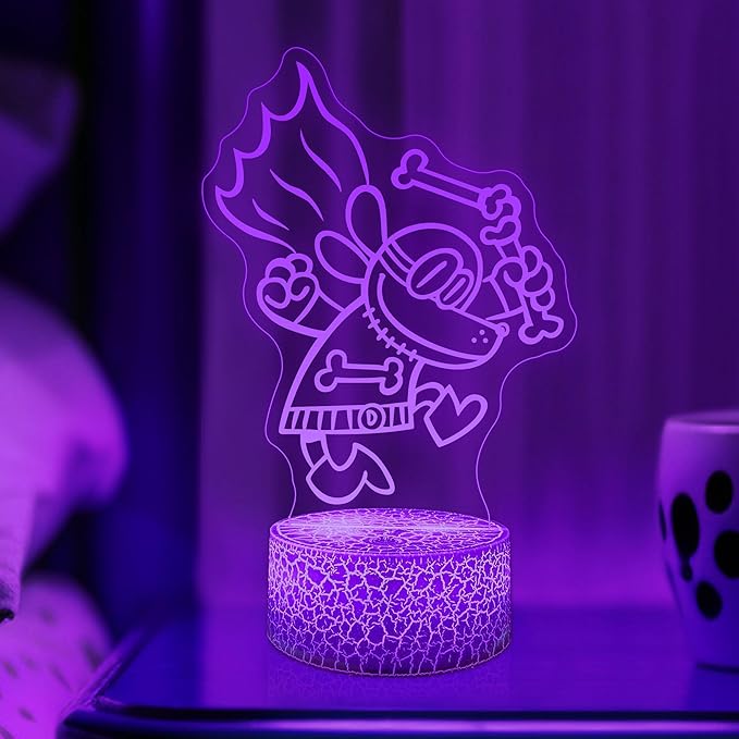 Officially Licensed Dog Man Night Light - The Bark Knight LED Glow Light with Removable 7 Colors Base, Kids Bedroom Decor Bedside Lamp, Night Light for Kids, Christmas Birthday Gifts for Boys & Girls