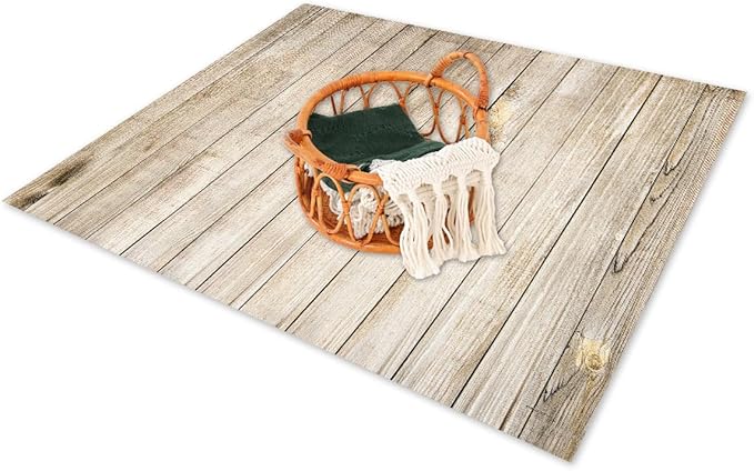 Kate Newborn Photography Props Set&Wood Texture Floor Mat(5x4ft)