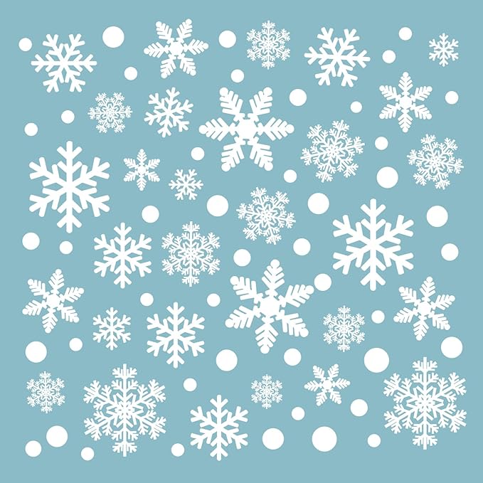 Merry Christmas Wall Decal Snowflake Decorations Stickers,Window Clings Decorations Indoor,Snowflake Wall Decals,Suitable for Children
