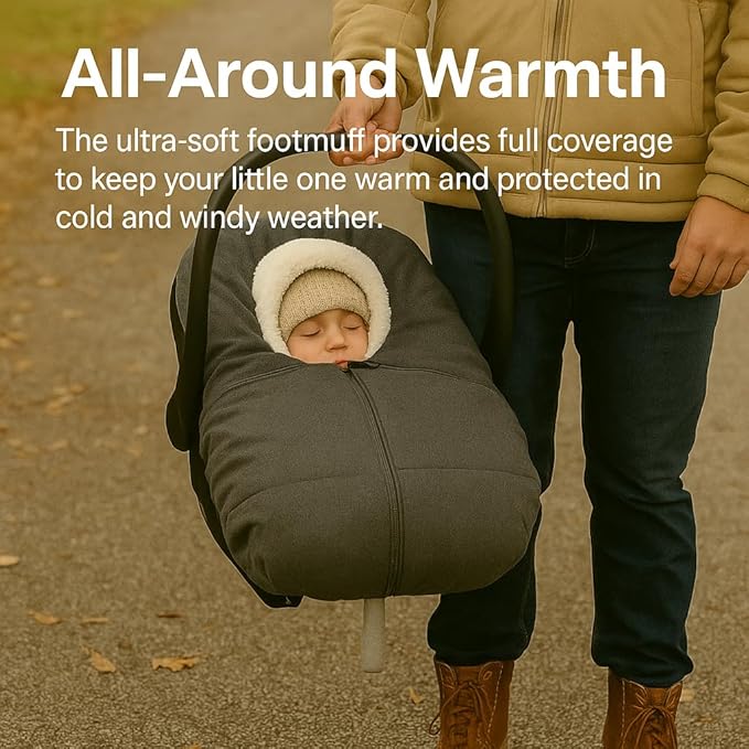 Winter Car Seat Cover for Baby – Cozy Infant Carseat Blanket Compatible with UPPAbaby Aria and Mesa and Most Car Seats | Warm Windproof Weather-Resistant Baby Carrier Cover for Boys & Girls
