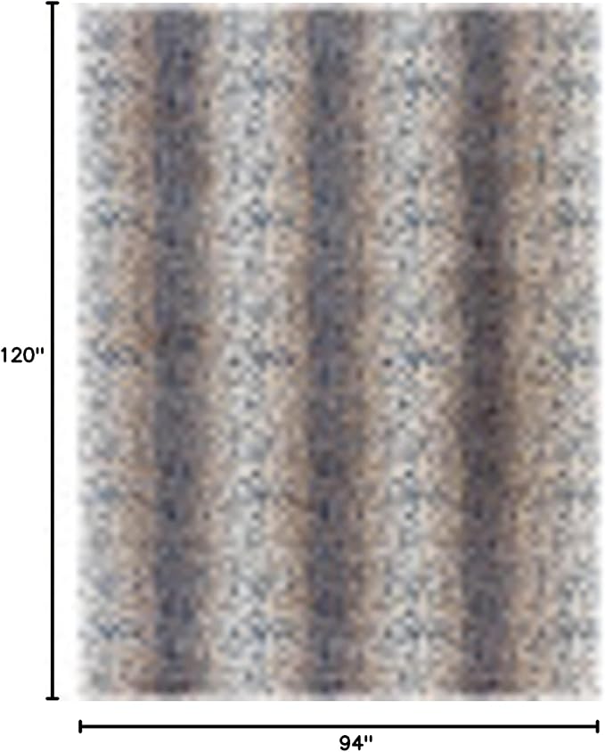 Livabliss Area Rugs - 8x10 Pablo Modern Antelope Print Blue Brown Ivory Area Rug for Living Room Bedroom - Animal Theme Non-Shedding Stain Resistant Large Carpet for Kitchen, Office (7'10" x 10')