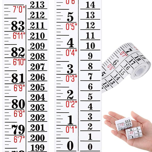 Tatuo 4 Pcs Growth Chart Wall Labels Height Indicator Tape Ruler Growth Chart Decor Height Indicator Adhesive Ruler for Home Room Measuring (White)