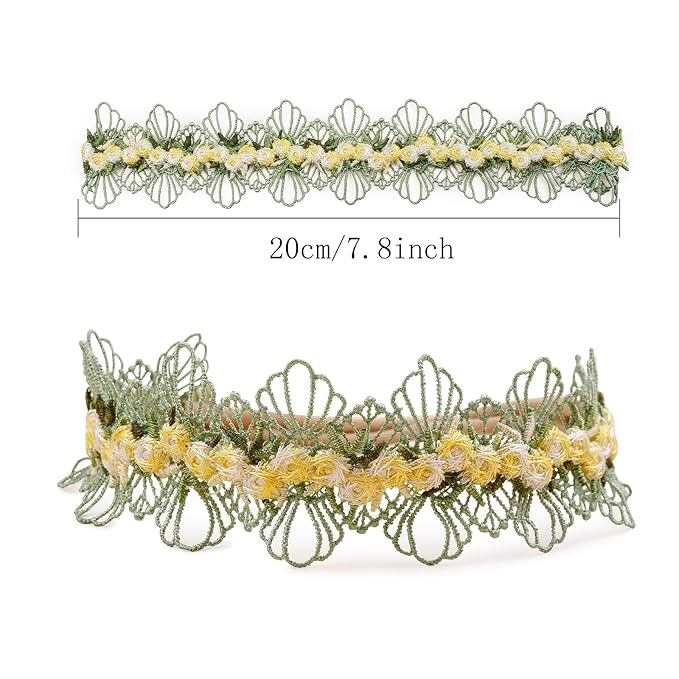 Baby Girl Floral Headband Nylon Flower Crown Elastic Hairband 3pcs Hair Accessories Gift for Girls (9571)