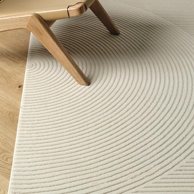 Revival Rugs Record 10'6" x 14'3" Washable Area Rug for Living Room Bedroom - 100% Recycled Oeko-TEX Certified, Medium Pile, Beige, Cream