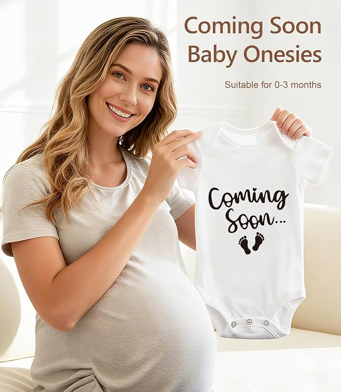 Pregnancy Announcement, Baby Announcement Ideas Set Include Letter Board, Baby Bodysuit, Booties, Sonogram Frame, Wooden Sign, Bear & Wood Blocks, Gender Reveal Photo Props Coming Soon Announcement