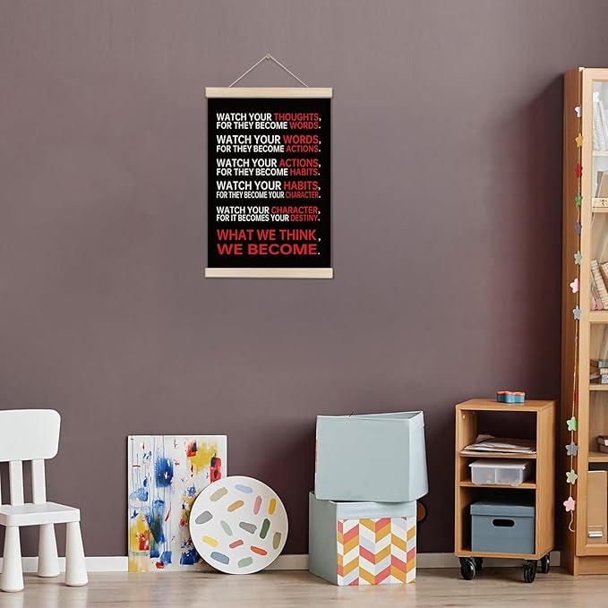 DOI-LANEE Funny Classroom Posters Hanger Frame, Motivational Posters, Educational Decor, Modern Canvas Wall Art 16x12 Inch, Homeschool, Classroom Must Haves Wall Decor