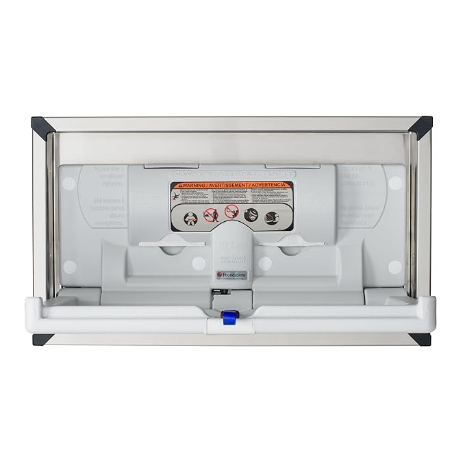 Foundations Classic Horizontal Mount Baby Diaper Changing Station for Commercial Restrooms, Recessed Design, Easy to Clean & Install, Meets All Safety Standards (5240259)