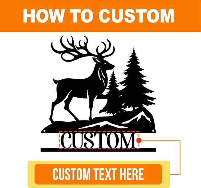 Custom Signs Outdoor Metal, Deer Beneath the Pines Wall Art, Cabin Decor, Indoor or Outdoor Wall Decor, Wildlife Lover's Gift, Christmas Gift