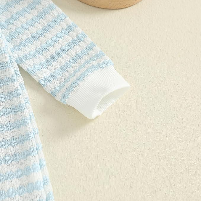 Thorn Tree Baby Boys Clothes Infant Knit Romper Long Sleeve Newborn Outfits Button Closure Onesie Turn Down Collar Jumpsuit