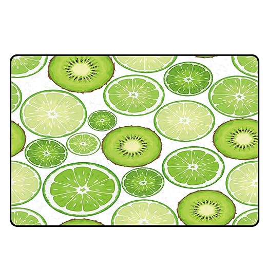 Kiwi Fruit Rug Green Area Rugs for Bedroom Dorm Living Room Chinese Gooseberry Throw Rug Floor Mat Pad Doormat Carpet, 6' x 9'(180 x 275cm)
