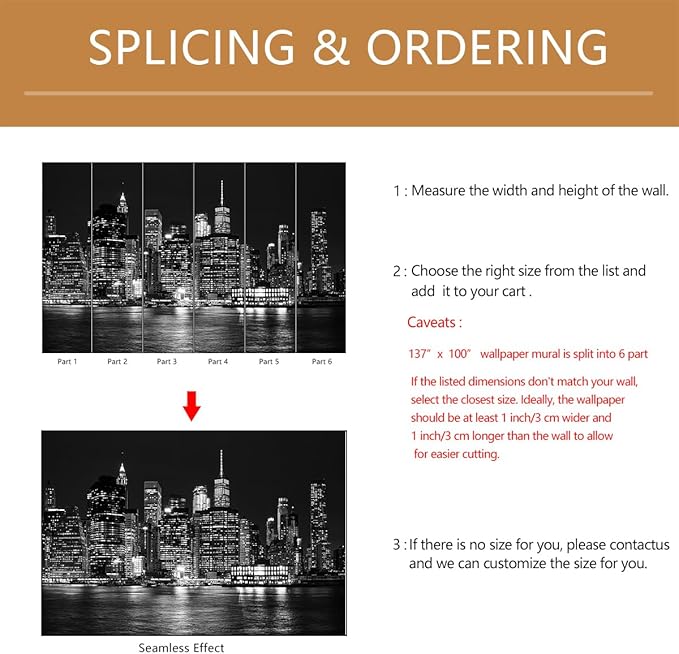 Black City Wallpaper Peel and Stick New York Night Scene Self Adhesive Wall Mural for Living Room Bedroom 137"x100"