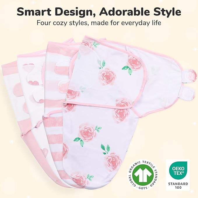 Mama Cheetah Baby Swaddle Bag, Organic Swaddle Blanket, Newborn Swaddle Bags, Adjustable Baby Sleep Sling, Easy Swaddle for Boy Girl 0-3 Months