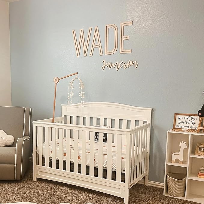 Personalized Wooden Name Sign for Nursery - Custom Name Signs for Kids Room, Personalized Nursery Name Sign - Perfect Room Decoration, Wall Name Decoration & Wedding signs, Family Name Signs