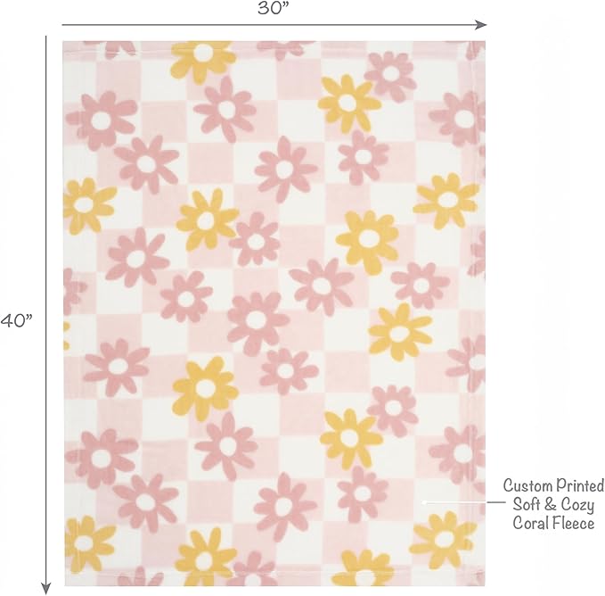Lambs & Ivy Daisy Dreams 3-Piece Crib Bedding Set - Pink, White, Modern, Garden