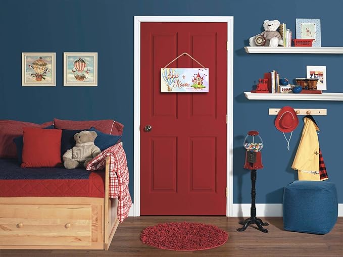 Personalized Name's Balloon with animals & floating castle Nursery Kid's Children's Girls Bedroom Door Sign Wood Plaque Sign Wall Decor Gift