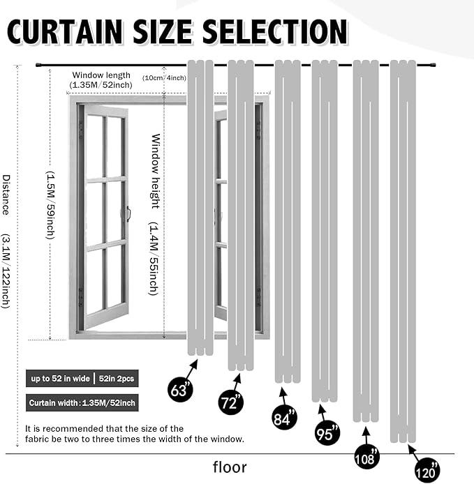 Anytime Home Curtains Blackout and Sheer Layered Solid Window Curtain Panel Pair with Grommet Top, 52Wx84L,Navy Blue