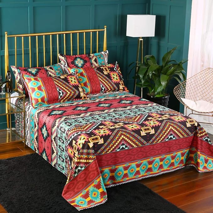 Dodou Boho Style Bedding Set Boho Duvet Cover Set Bohemian Bedding Set 3psc (Full)
