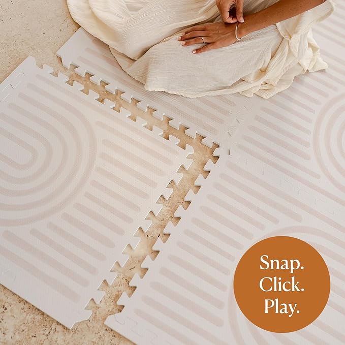 Toddlekind Playmat - Premium Foam Playmat, 4 x 6 feet, 6 Tile Extra Thick Foam Floor Puzzle Mat for Babies/Toddlers Stylish, Non-Toxic, Odorless. Perfect for Tummy Time & Play. 0m+