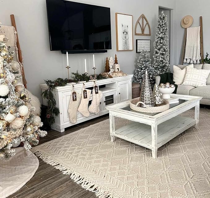 Mark&Day Wool Rugs, 8x10 Staveley Cottage Beige Area Rug, Cream White Carpet for Living Room, Bedroom or Kitchen (8' x 10')