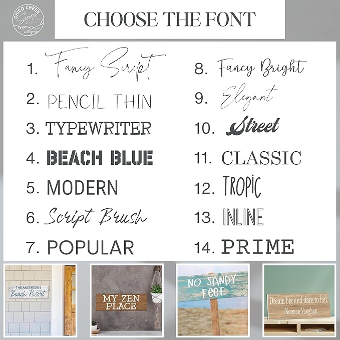 Custom Wood Signs, Personalized Sign For Home, Custom Fonts Colors Sizes, Make Your Own Unique Design, 10 Backgrounds - Fonts & Colors can be Changed, Personalized Rustic Sign (11" x 35")