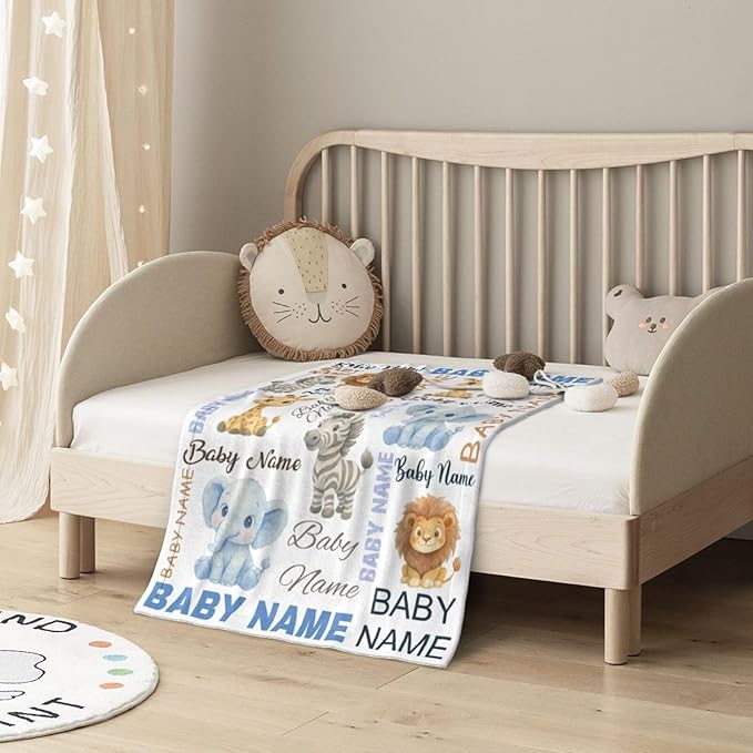 Ship Next Day Custom Name Blanket,Personalized Baby Blankets for Kids, Ultra-Soft Cozy Flannel Blankets, Customized Gifts for Boys & Girls Kids Teenagers.