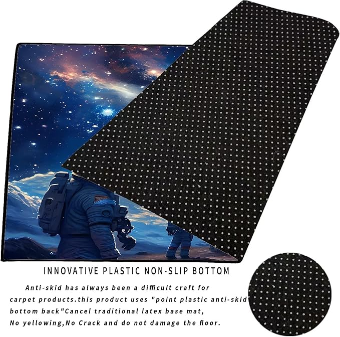 Galaxy Rug for Kids Room Rugs Alien Carpet Astronauts Space Planet Printed Throw Rugs for Boys Children Bedroom Living Room,39 in x 79 in
