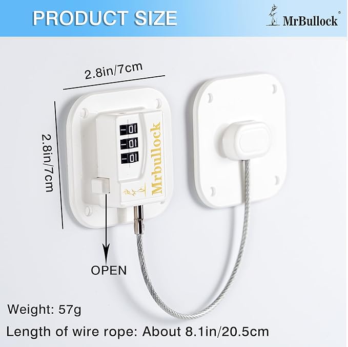 Refrigerator Lock Fridge Locks for Kids Keyless Child Safety Cabinet Locks for Cabinets Closets Drawers Window Electrical Appliances