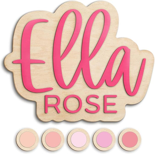 Baby Name Sign, Custom Nursery Name Sign, Wooden Kids Room Decor, Wall Decor