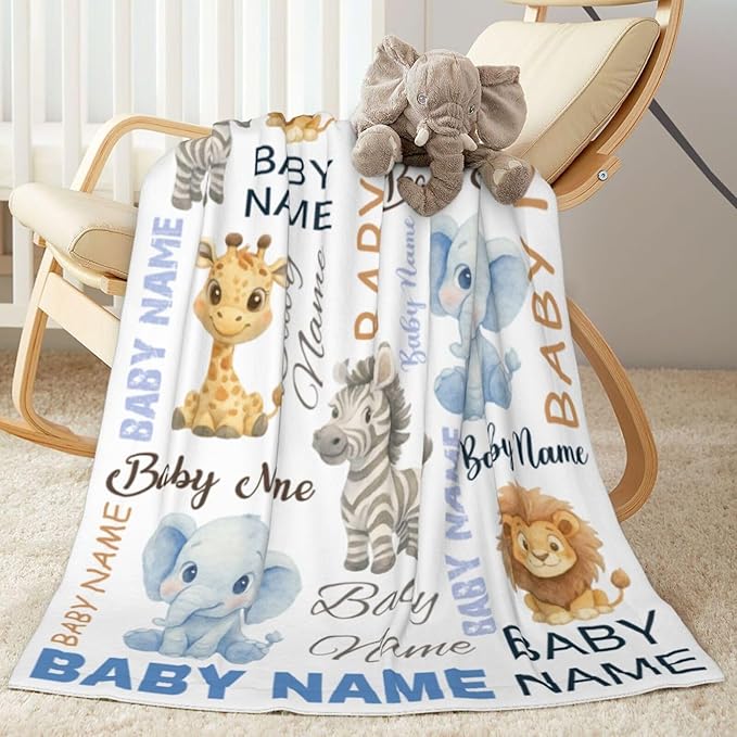 Ship Next Day Custom Name Blanket,Personalized Baby Blankets for Kids, Ultra-Soft Cozy Flannel Blankets, Customized Gifts for Boys & Girls Kids Teenagers.