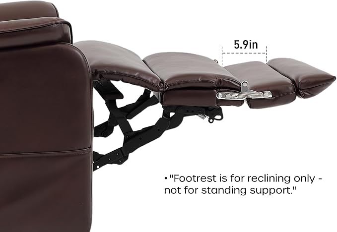 DYNOX 400 LBS Big Tall Man Large-Wide Power Dual Motor Lift Recliners Chairs for Elderly, Lay Flat Lift Chair with Infinite Positions, Heat & Massage, Extended Footrest (9298L,Faux Leather,Brown)