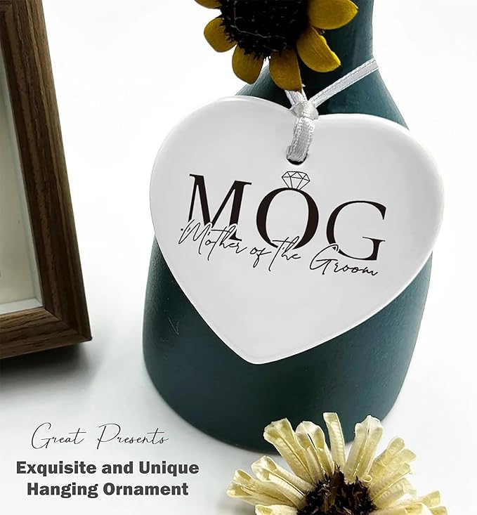 Heart Shaped Christmas Ornament-Mother of The Groom Gift from Bride-Bridal Shower Wedding Present for Mother in Law-New Mom Keepsake Ornament with Gift Box-Sentimental Home Decor