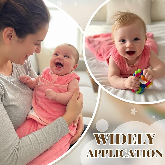 Furry Newborn Swaddle Sleep Bag for 3-6 Months Winter Warm Plush Baby Sleeping Bag Tog 2.5 Golden Mink Wearable Blanket with Adjustable Wrap for Infant Baby Shower New Parents Gift, Pink
