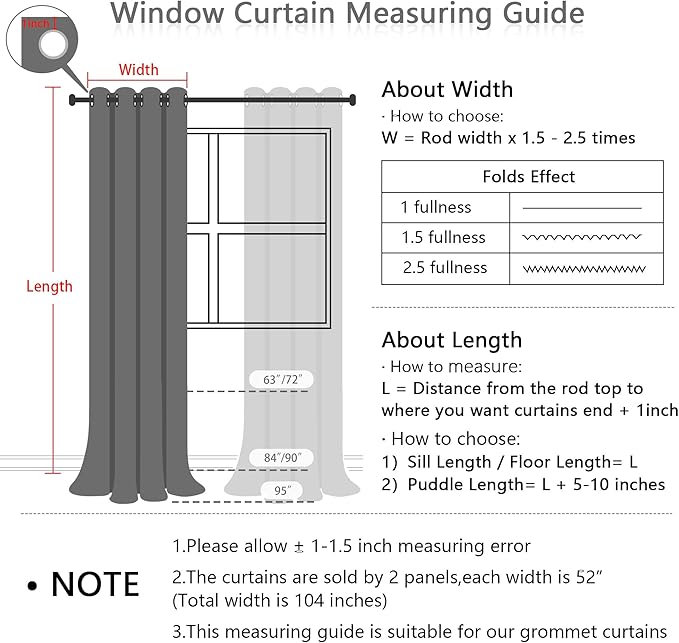 MYSKY HOME Beige Curtains for Bedroom 95 Inches Long Living Room Curtain with Beige Pom Pom Sheer for Dining Room Grommet Double Layer Nursery Curtain Toddler Room Darkening Window Drapes 52 Wide