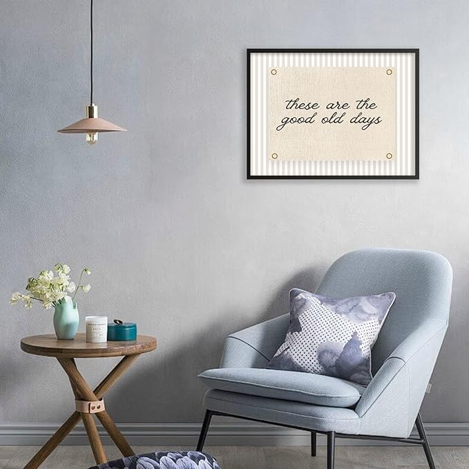 These Are the Good Old Days Wall Art Inspirational Quotes Poster 16x24 inch Black Framed Modern Minimalist Positive Affirmations Canvas Prints for Office Bedroom Wall Decor