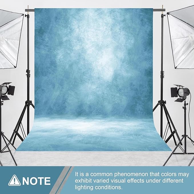Abstract Professional Photography Backdrop for Portrait Photo Props Booth Background Photoshoot Studio with Polyester Fabric Roller Pocket on Top(6x8ft, Light Blue,No Stand)