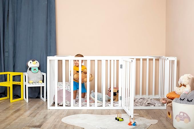 BUSY WOOD Montessori Floor Bed Frame with Rails - Toddler Bed Frame - Montessori Floor Toddler Bed - Floor Bed Frame for Kids - Kids Wooden Bedframe - Montessori Bedroom Furniture (Model 20)