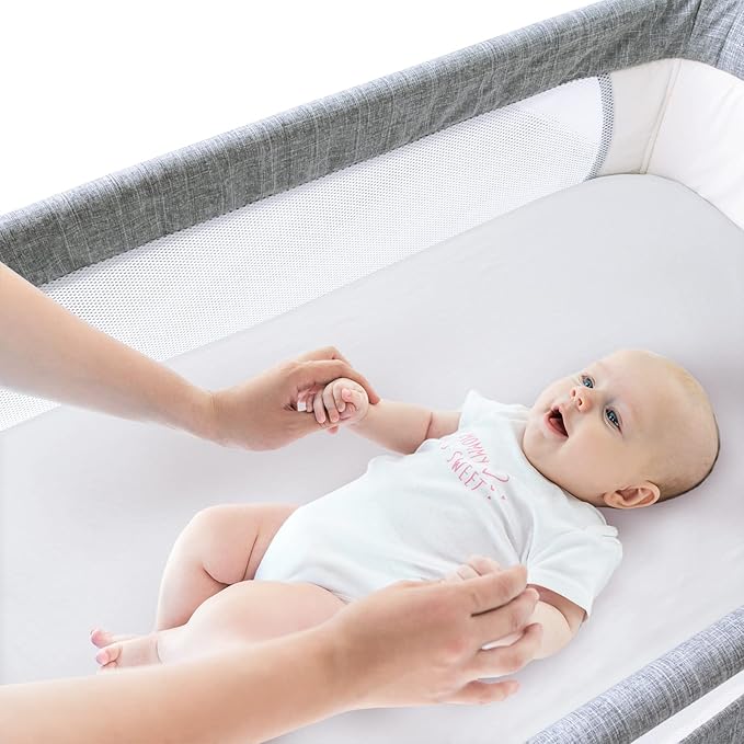 Bassinet Sheets Fit for Jimglo 3 in 1 Baby Bassinet, Mika Micky and Nordmiex Bedside Sleeper Bedside Crib,100% Cotton, 2 Pack, Ultra Soft Bassinet Sheet, White and Gray