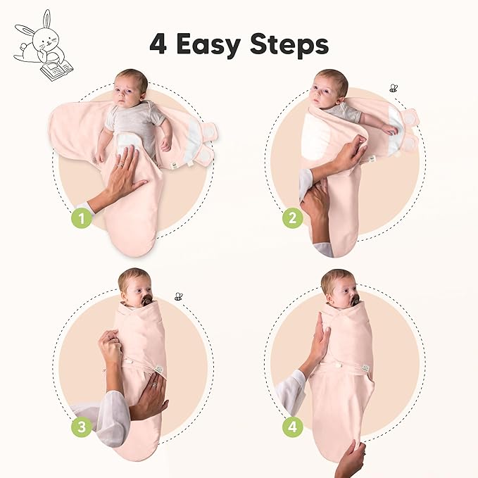 KeaBabies 3-Pack Organic Baby Swaddle Sleep Sacks - Swaddles for Newborns, Infant 0-3 Months, Baby Girls, Boys, Soft & Snug Newborn Sleep Sack, Nursery Swaddling Blankets (Angelic)