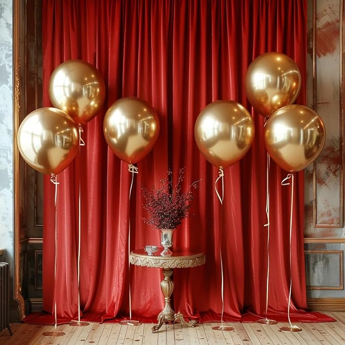 10x10ft Wrinkle Free Red Photo Curtains Backdrop Red Photo Curtains Background Wedding Backdrop for Wedding Graduation Birthday Party Photography YUNBSDJ045