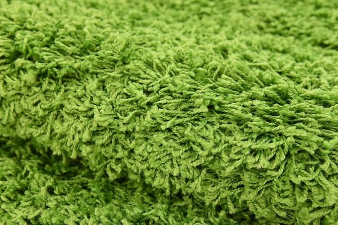 Unique Loom Solid Shag Collection Area Rug (2' 7" x 10' Runner Grass Green)