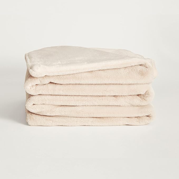UnHide Lil’ Marsh - Faux Fur Blanket - Durable, Lightweight, Extra Soft Blanket - Machine Washable - Add a Layer of Softness to Any Bed, Couch, or Reading Chair - Beige Bear, Medium (60” x 80”)
