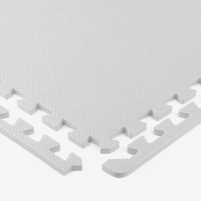 Flooring Inc's 1/2" Soft Non-Toxic Baby Play Mat, Toddler Playmat, Colorful Puzzle PlayMat, Floor Mats for Kids & Babies, EVA Foam Interlocking Tiles for Nursery & Playroom | White, 20 Tiles, 80 Sq/Ft