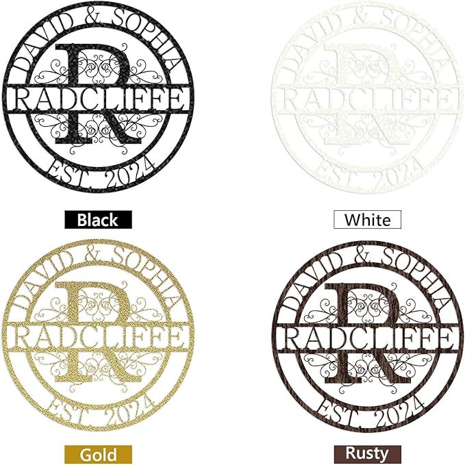 Personalized Metal Signs | Split Monogram Letter with Name | Custom Outdoor Metal Sign | Home Decor Sign | Personalized Family Name Sign | Housewarming Gift for Couples | Monogram Wall Decor