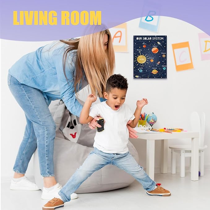 URLLUAE Solar System Canvas Poster Prints，outer Space Room Decor,Space Wall Art,Solar System for Kids,Outer Spaces Room Decor for Boys Room,11x14 Inches