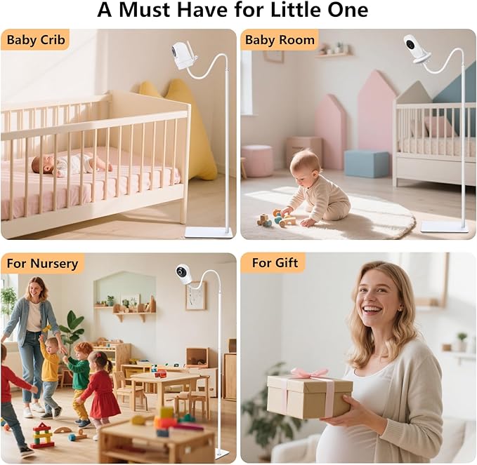 Baby Monitor Floor Stand Mount Compatible with Vtech VM819, Advanced HQ Max, New VM901, RM7764HD, RM5467HD Baby Monitor, Baby Camera Stand Holder with Height Adjustable, Out of Baby Reach, More Safety