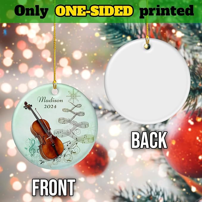 wowcugi Violin Ornament Personalized Instrument Ornaments for Christmas Tree Xmas Tree Decorations Keepsake Gifts for Pianist Instruments Music Lovers